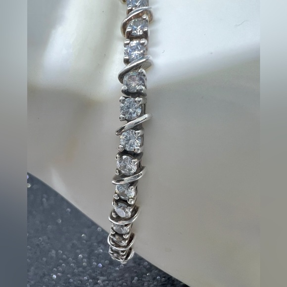 925 Sterling DQ CZ Tennis Bracelet - Picture 3 of 5